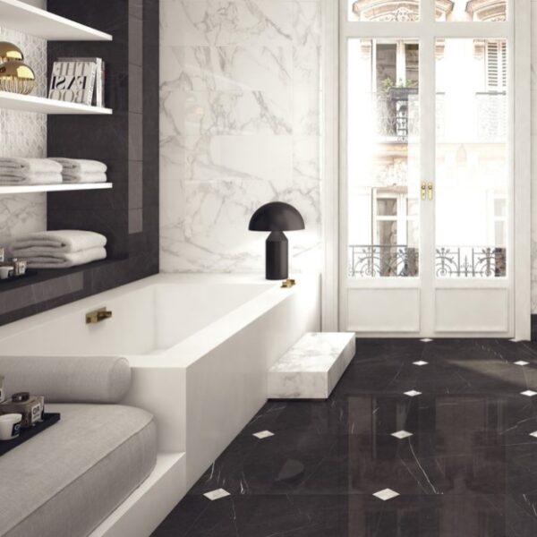 Luxury Dark octogonal & Cabochon White