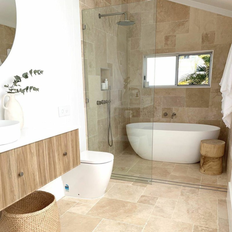 travertin salle de bain - Sicilia mix blog