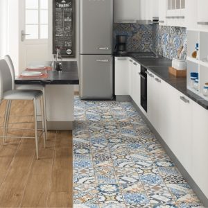 Carrelage sol et crédence carreaux de ciment