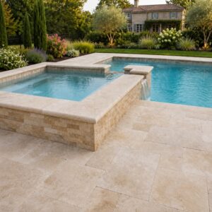 Margelle épaisse TOSCANIA 5x33x61 cm bords arrondis