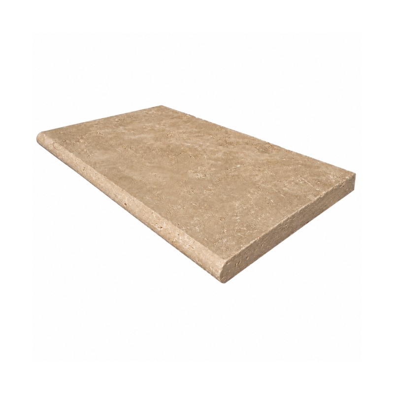 Margelle travertin SICILIA 3x33x61cm bord arrondi