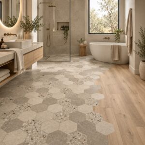 ARKISTYLE - Marca Corona - Carrelage hexagonal effet terrazzo