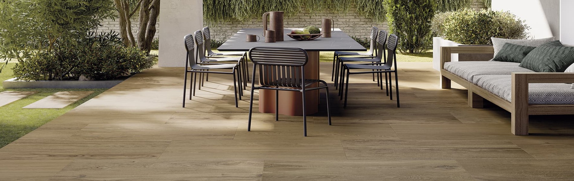 carrelage extérieur imitation bois - bannière