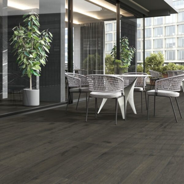 carrelage effet parquet foncé Elisir Touch Ebanite Marca corona