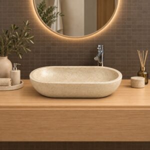 Vasque marbre OVALE beige