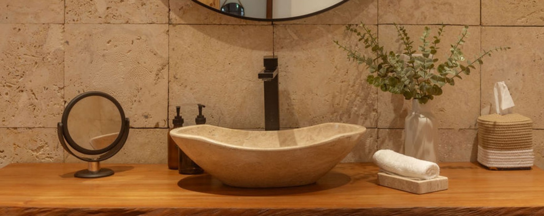 Entretien des vasques et plans de travail en travertin Blog Bannière