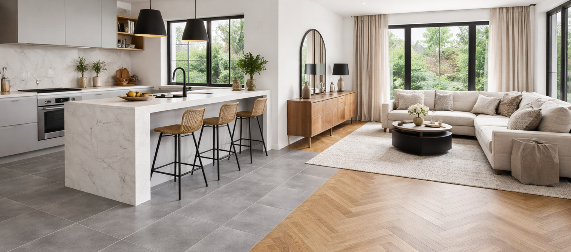 Carrelage effet béton et effet bois blog bannière