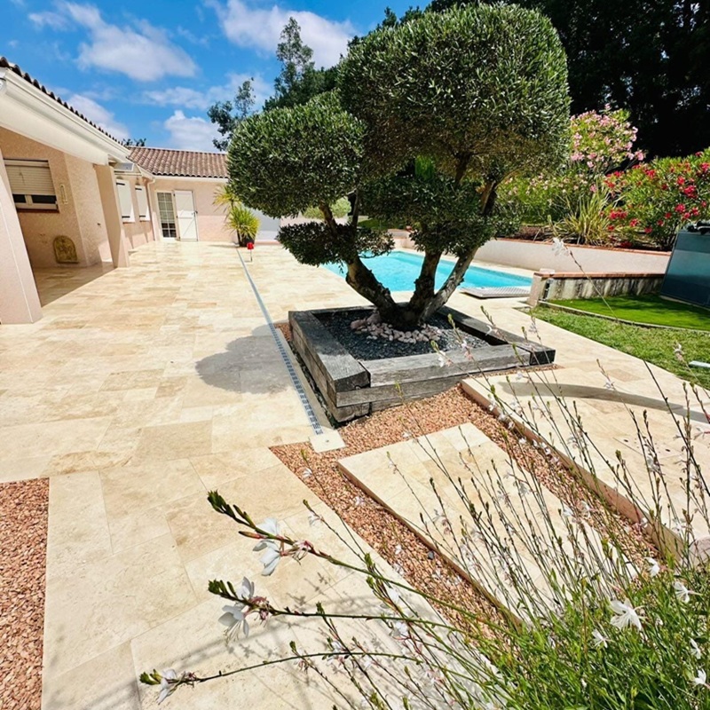 travertin TOSCANIA premier choix opus romain - travertin terrasse