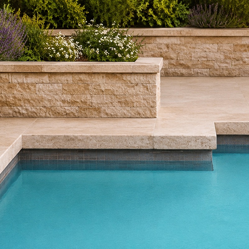margelle en travertin PREMIUM 5 cm