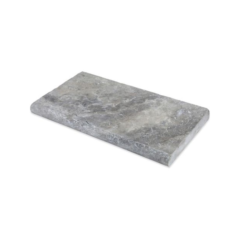 Margelle en travertin gris SILVER 5 cm bord arrondi