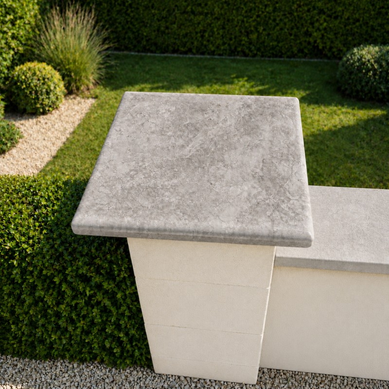 Chapeau de pilier en travertin gris SILVER
