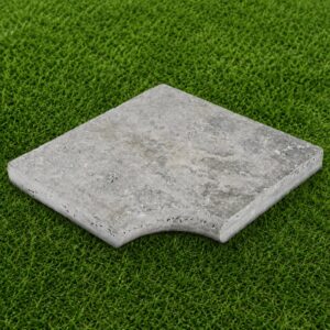 Margelle d'angle rentrant travertin piscine SILVER