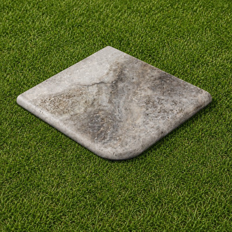 Margelle d'angle rentrant travertin piscine SILVER