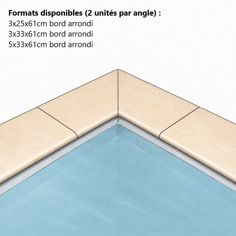 Margelles angle piscine