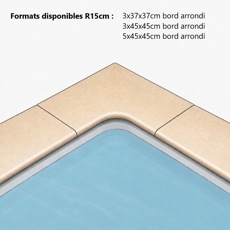 Margelles angle piscine