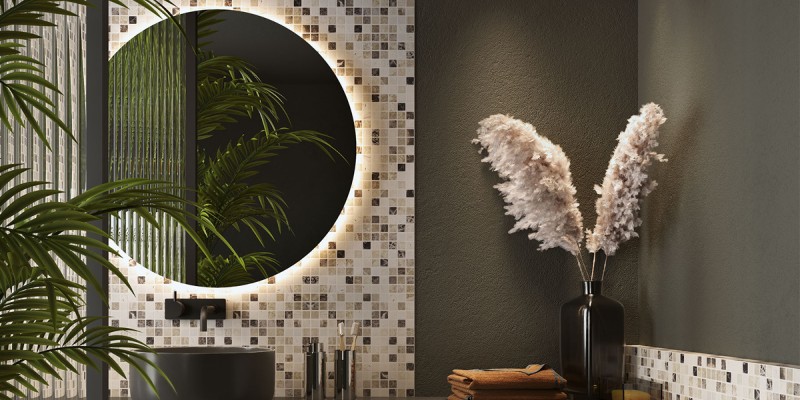 Mosaïque en pierre pour salle de bain