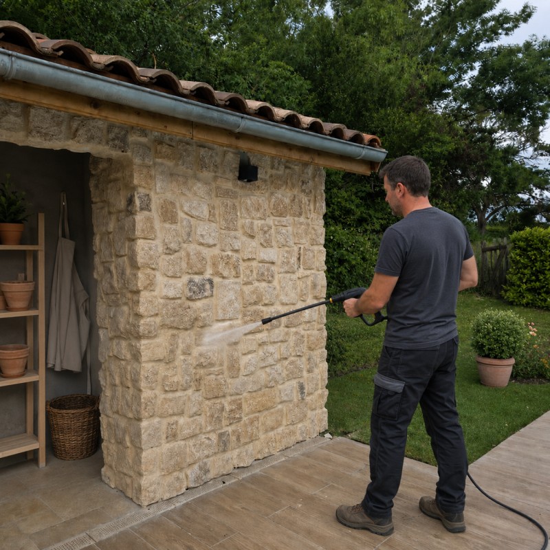 nettoyage de parement en pierre BORGO