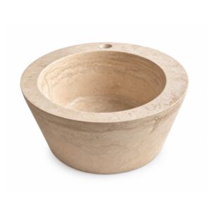Vasque en travertin beige avec perçage mitigeur