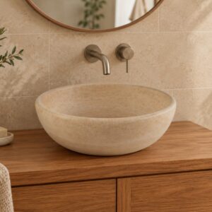 Vasque ronde en travertin BOWL