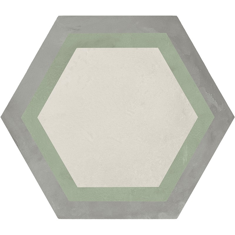 carrelage hexagonal TERRA ARTE vert effet carreau de ciment MARCA CORONA