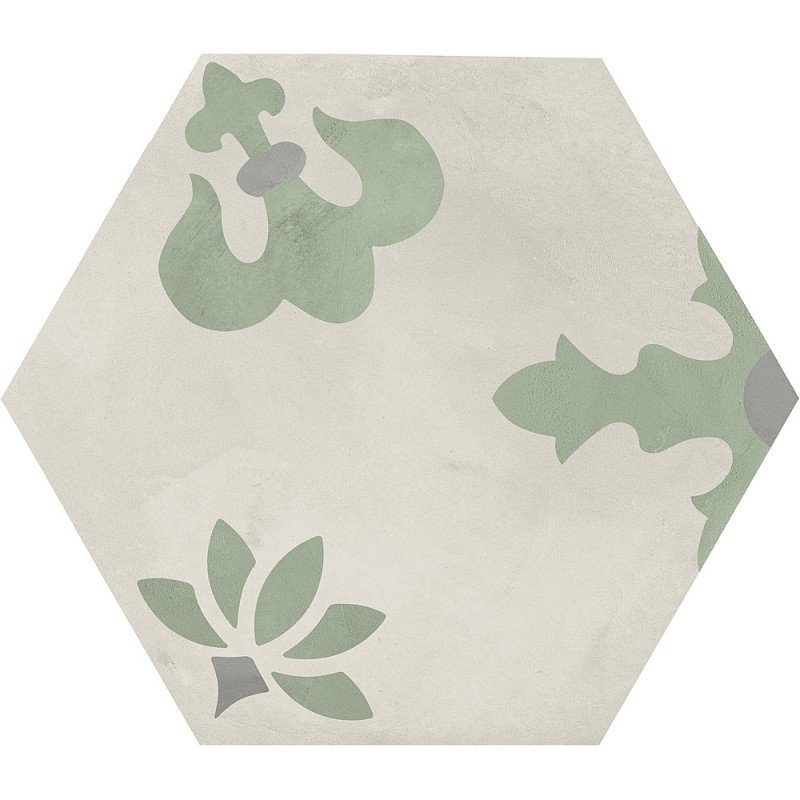 carrelage hexagonal TERRA ARTE vert effet carreau de ciment MARCA CORONA