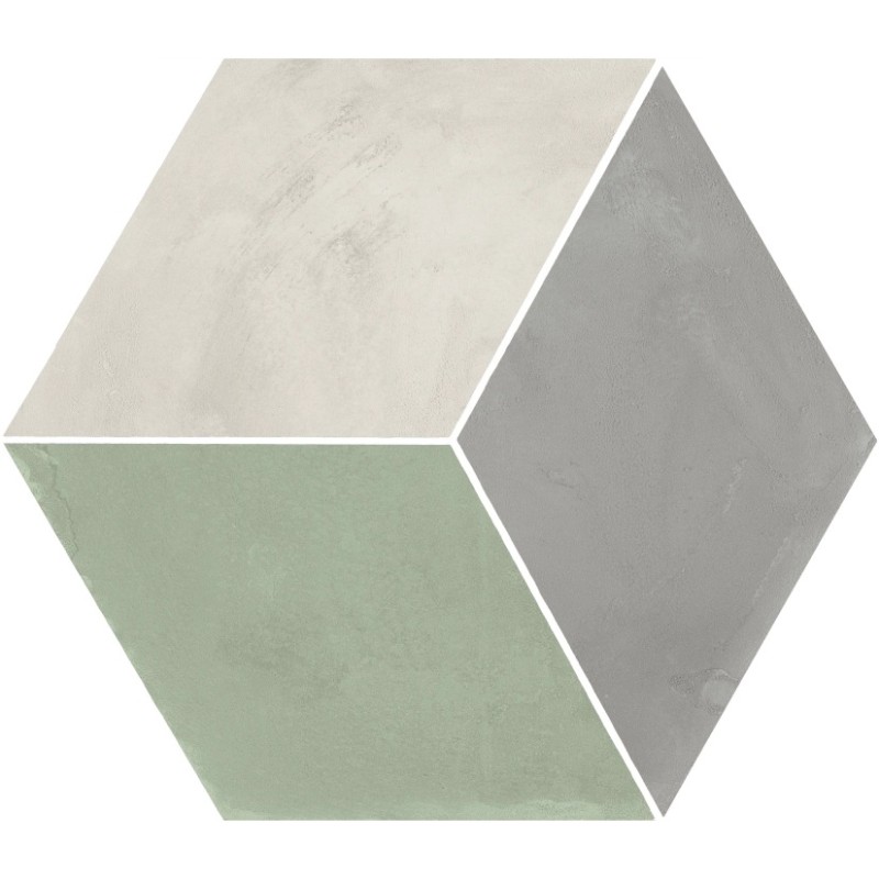 carrelage hexagonal TERRA ARTE vert effet carreau de ciment MARCA CORONA