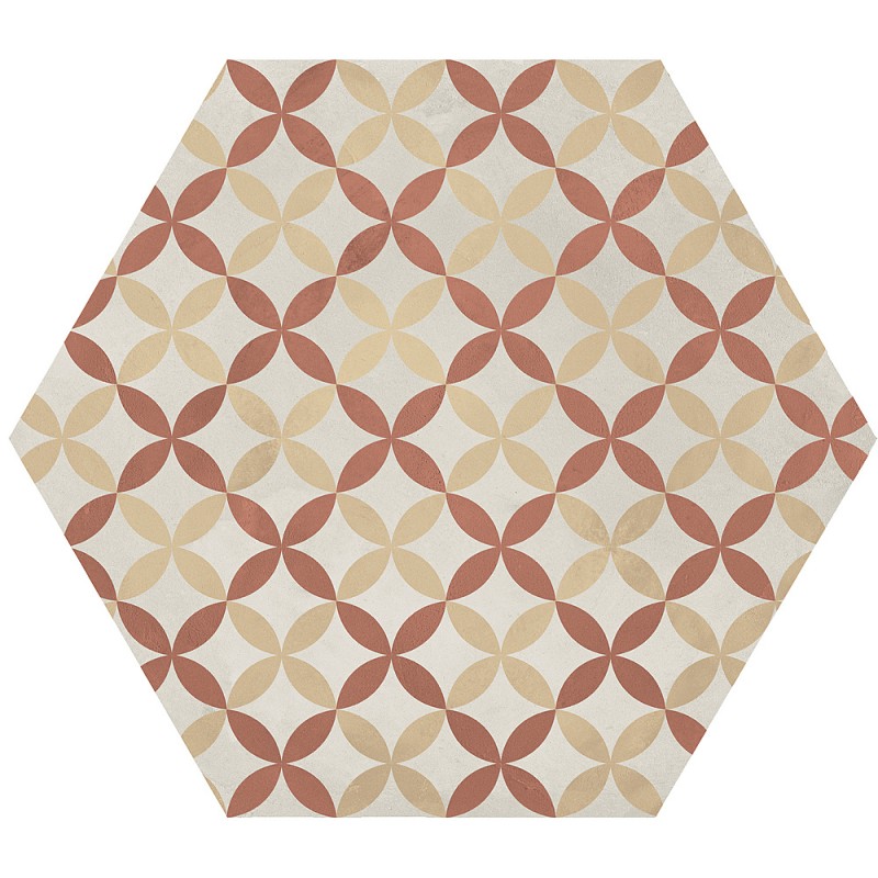 Carrelage hexagonal TERRA ARTE terracotta effet carreau de ciment MARCA CORONA