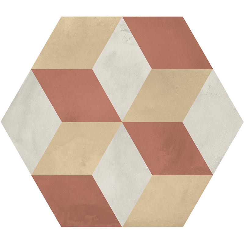 Carrelage hexagonal TERRA ARTE terracotta effet carreau de ciment MARCA CORONA