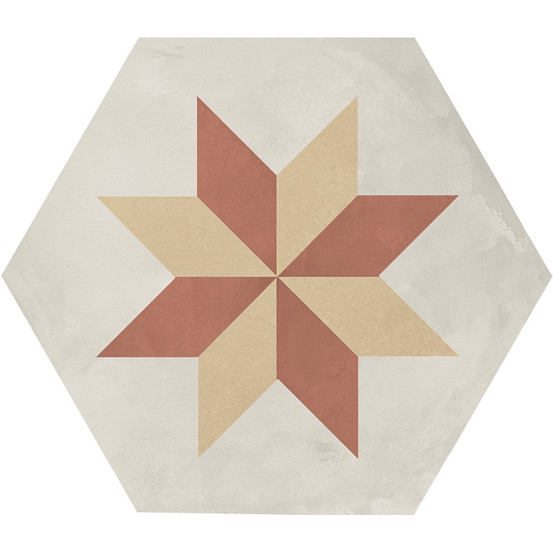 Carrelage hexagonal TERRA ARTE terracotta effet carreau de ciment MARCA CORONA
