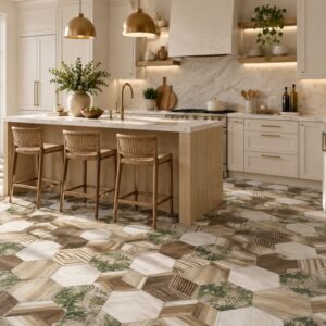 Carrelage hexagonal AFRICA effet bois ITT - AFRIQUE