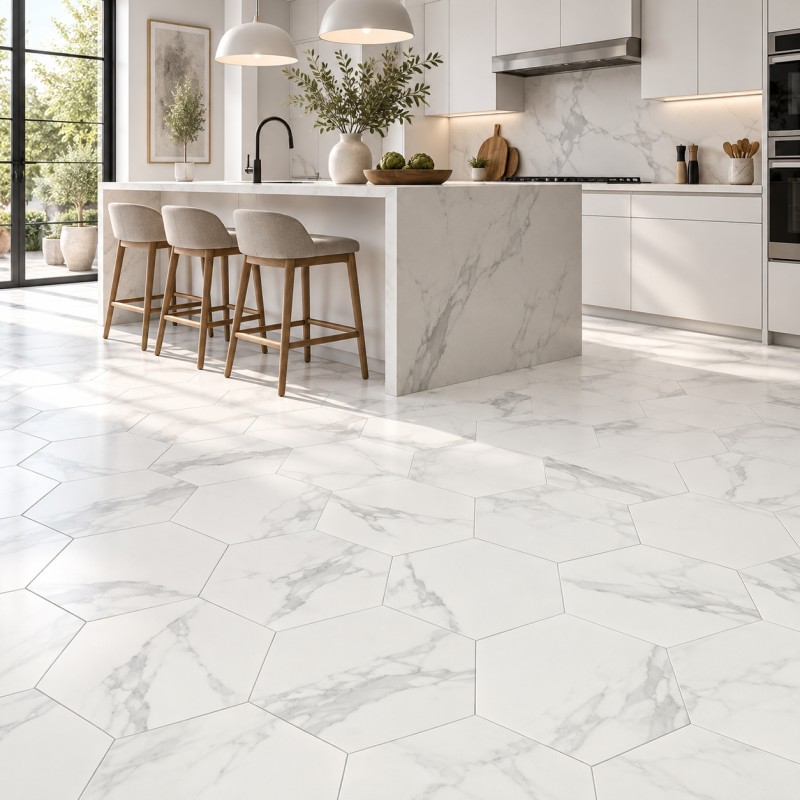 Carrelage hexagonal SOUL effet marbre ITT